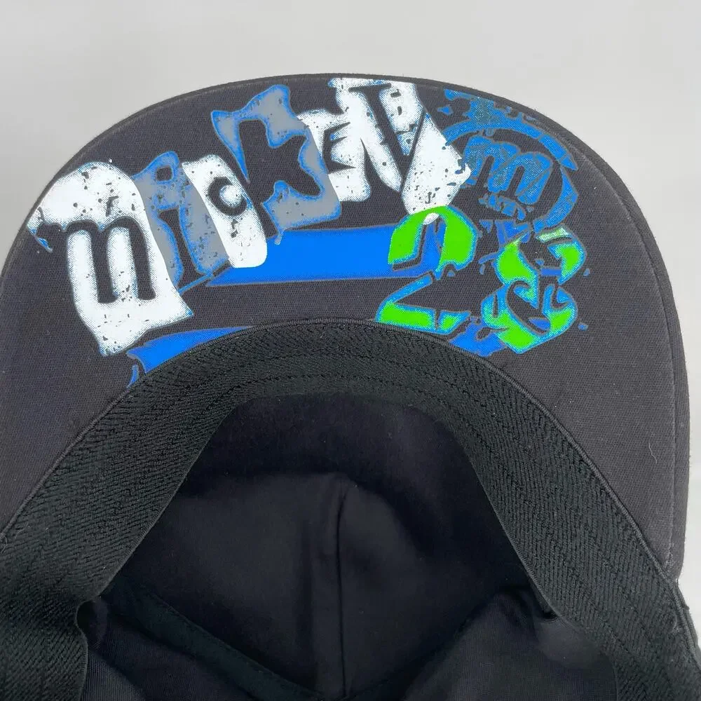 Disney Mickey Mouse Black Blue Mohawk Punk Baseball Hat Edgy Cap Teen Youth Size